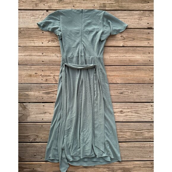 LAUREN RALPH LAUREN Black Label BELTED CREPE FLUTTER-SLEEVE DRESS Scoop Neck 0 g - Picture 4 of 11